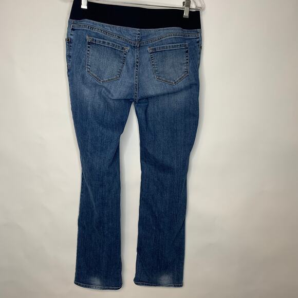 Liz Lange Maternity Under Belly Pull On Bootcut Jeans Sz 4 - Picture 2 of 7